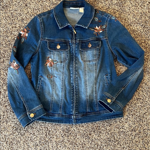 Chico's Embellished Jean Jacket - Picture 2 of 9
